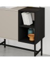 Mobile multiuso Mona Mini con anta cashmere e due vani a giorno neri 81x40x80H