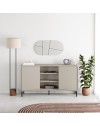 Madia Frem con frontale curvo 2 ante e vani a giorno in finitura cashmere 150x40x81.5H