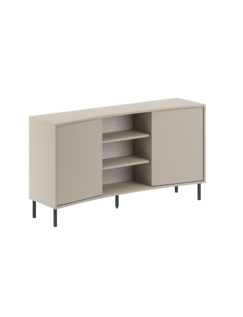 Madia Frem con frontale curvo 2 ante e vani a giorno in finitura cashmere 150x40x81.5H