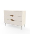 Cassettiera Marquise Cashmere con 3 Cassetti e Dettagli Rovere Deep Oud