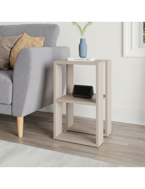 Comodino due ripiani Lonie 34x30x55h colore cashmere