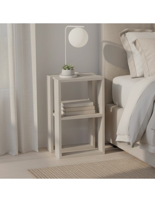 Comodino due ripiani Lonie 34x30x55h colore cashmere