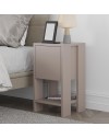 Comodino Ema anta ribalta 30x30x55h colore tortora