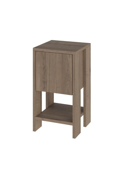 Comodino Ema anta ribalta 30x30x55h colore noce
