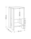 Comodino Ema anta ribalta 30x30x55h colore noce