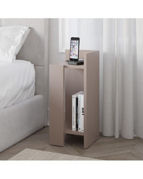 Tavolino comodino di design Elos 25x27x60h destro colore tortora