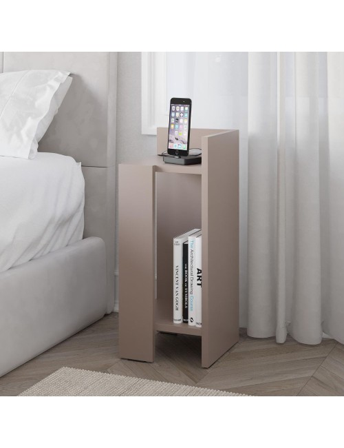 Tavolino comodino di design Elos 25x27x60h destro colore tortora