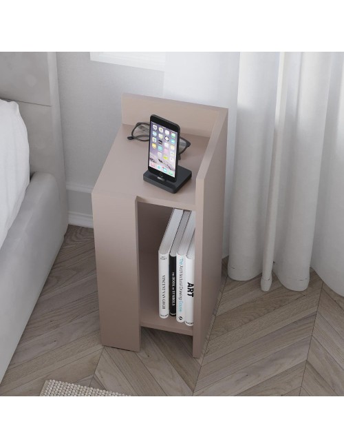 Tavolino comodino di design Elos 25x27x60h destro colore tortora