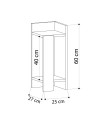 Tavolino comodino di design Elos 25x27x60h destro colore tortora