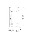 Tavolino comodino di design Elos 25x27x60h destro colore nero