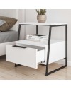 Comodino bianco Pal 45x41x50 cm – Stile Moderno e Funzionalità in un Design Raffinato