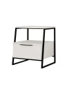 Comodino bianco Pal 45x41x50 cm – Stile Moderno e Funzionalità in un Design Raffinato