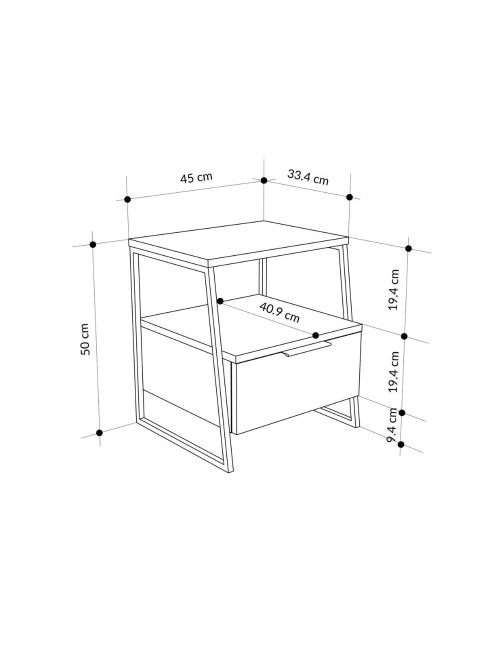 Comodino cashmere Pal 45x41x50 cm – Stile Moderno e Funzionalità in un Design Raffinato
