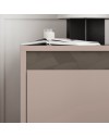 Comodino Mott tortora con cassetto e dettaglio decorativo 45x40x50H