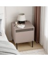 Comodino Mott tortora con cassetto e dettaglio decorativo 45x40x50H