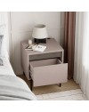 Comodino Mott tortora con cassetto e dettaglio decorativo 45x40x50H