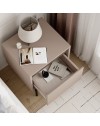 Comodino Mott tortora con cassetto e dettaglio decorativo 45x40x50H