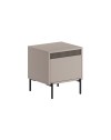 Comodino Mott tortora con cassetto e dettaglio decorativo 45x40x50H