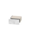 Comodino sospeso Onda con cassetto e luci integrate 40 cm bianco e cashmere