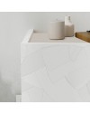 Comodino sospeso Onda con cassetto e luci integrate 40 cm bianco e cashmere