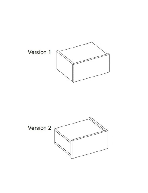 Comodino sospeso Onda con cassetto e luci integrate 40 cm bianco e cashmere