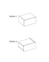Comodino sospeso Onda con cassetto e luci integrate 40 cm bianco e cashmere