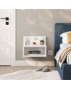 Comodino sospeso bianco Treo con luci LED integrate vano a giorno