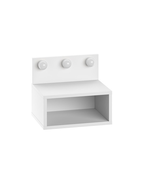 Comodino sospeso bianco Treo con luci LED integrate vano a giorno