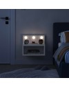 Comodino sospeso bianco Treo con luci LED integrate vano a giorno