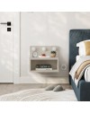 Comodino sospeso cashmere Treo con luci LED integrate vano a giorno