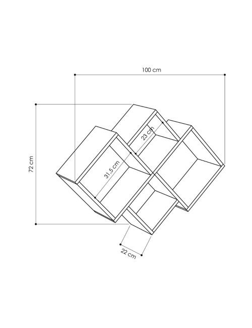 Mensola Oyo con 4 scomparti – Funzionalità e design in finitura cashmere