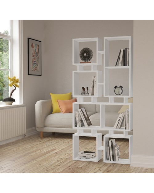 Libreria bifacciale Rail 79x166,5 colore bianco