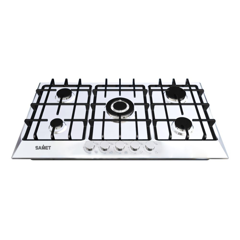 Piano cottura 5 fuochi gas Samet Apollo90 ghisa in acciaio inox