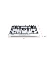 Piano cottura 5 fuochi gas Samet Apollo90 ghisa in acciaio inox