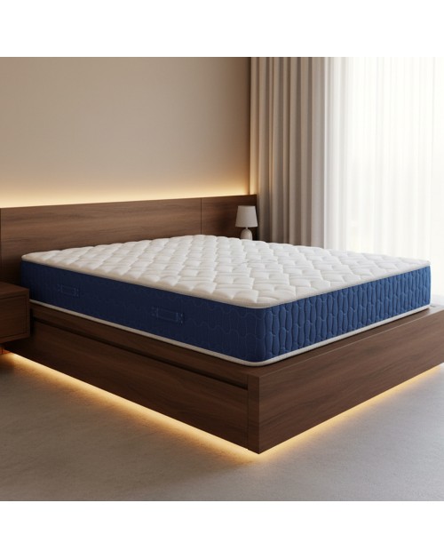Materasso matrimoniale 160x190x25H in schiuma poliuretanica e memory Palladio blu