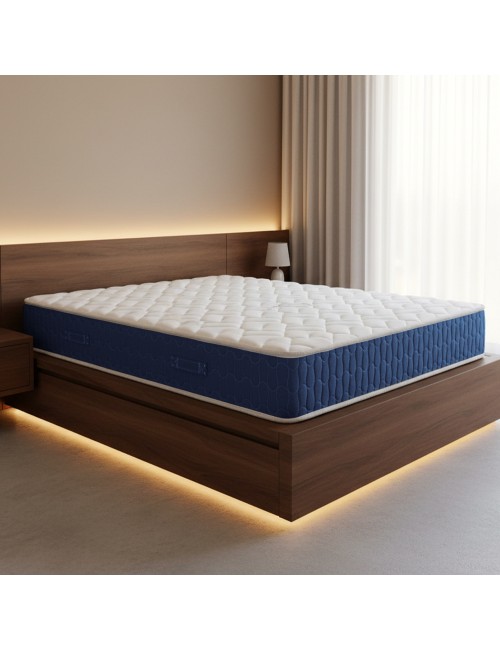 Materasso matrimoniale 160x190x25H in schiuma poliuretanica e memory Palladio blu