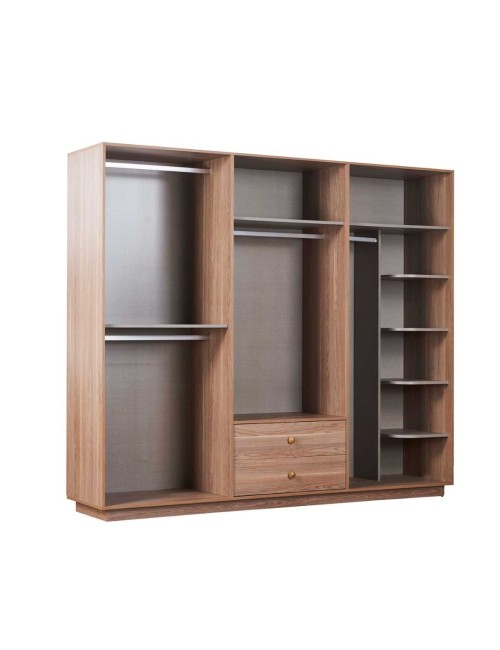 Camera da letto Natura colore rovere miele effetto vimini e armadio a specchio