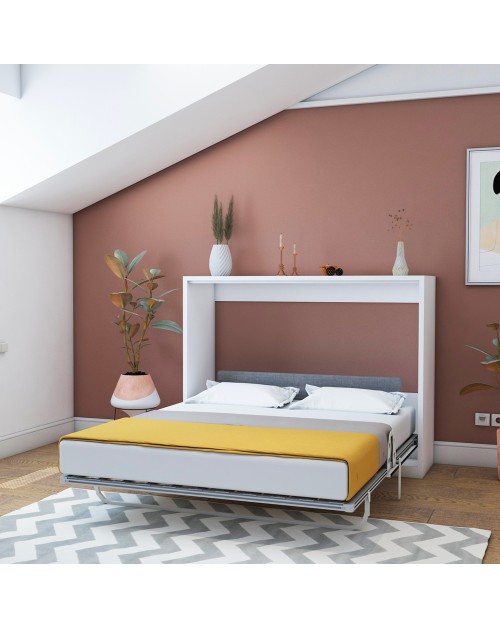 Letto matrimoniale pieghevole a scomparsa salvaspazio Capsule bianco 164x52x120H