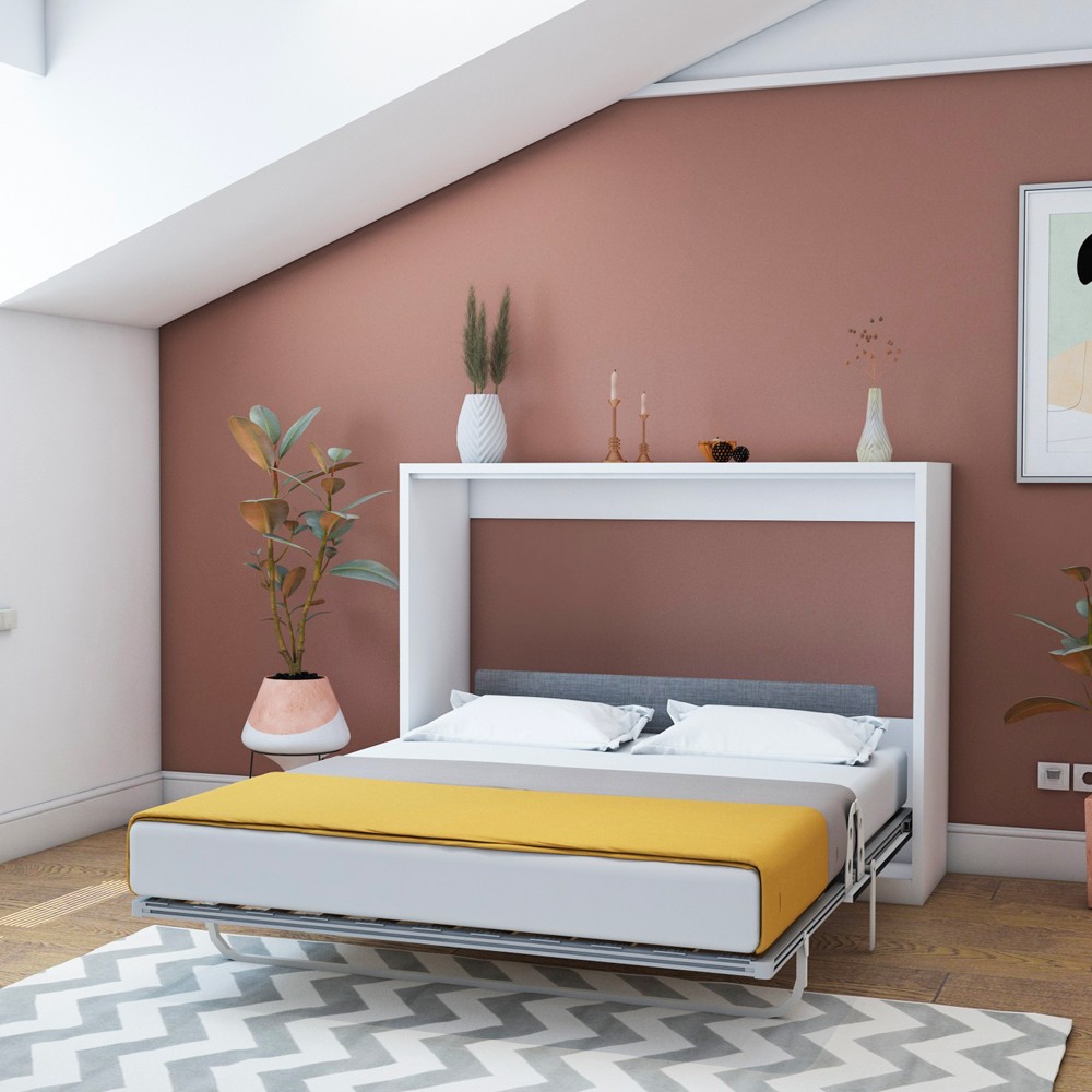 Letto matrimoniale pieghevole a scomparsa salvaspazio Capsule bianco 164x52x120H