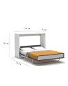 Letto matrimoniale pieghevole a scomparsa salvaspazio Capsule bianco 164x52x120H