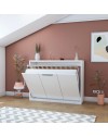 Letto matrimoniale pieghevole a scomparsa salvaspazio Capsule bianco 164x52x120H