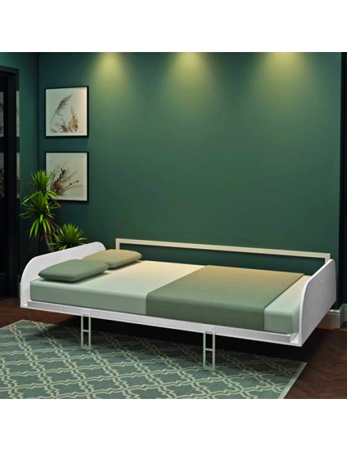 Letto matrimoniale a scomparsa salvaspazio Simple bianco 214x38x148H