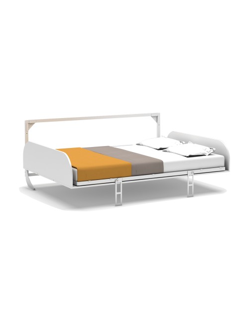 Letto matrimoniale a scomparsa salvaspazio Simple bianco 214x38x148H