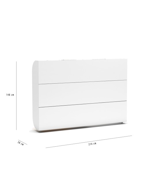 Letto matrimoniale a scomparsa salvaspazio Simple bianco 214x38x148H