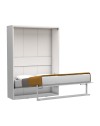 Letto matrimoniale a scomparsa Loft bianco 152x44x208H - rete in legno