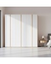 Armadio Matrimoniale Melodia 273 cm con 6 Ante Battenti | Guardaroba Moderno Olmo e Bianco Lucido