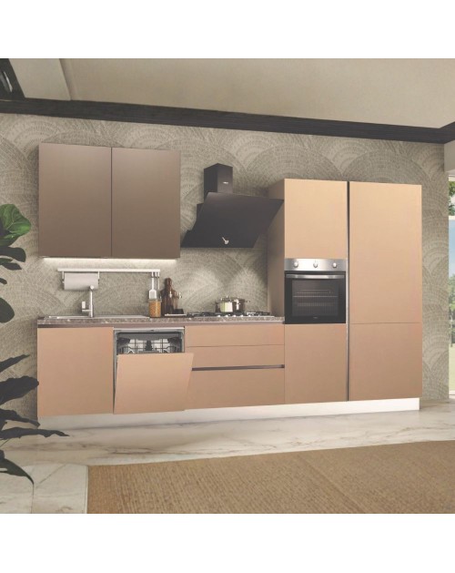 Cucina Completa Lily Destra 348 cm – Eleganza Moderna e Funzionalità con Elettrodomestici Inclusi