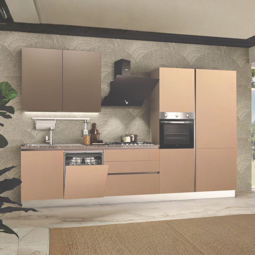 Cucina Completa Lily Destra 348 cm – Eleganza Moderna e Funzionalità con Elettrodomestici Inclusi