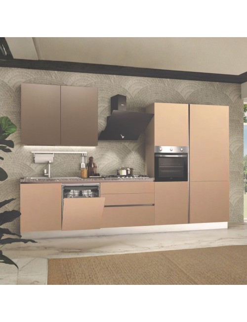 Cucina Completa Lily Destra 348 cm – Eleganza Moderna e Funzionalità con Elettrodomestici Inclusi