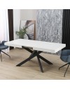 Tavolo rettangolare allungabile Belinda piano bianco e base nera 160x90x75